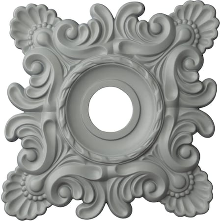 Ekena Millwork Crawley Ceiling Medallion (Canopies up to 6 3/4"), 18"W x 18"H x 3 1/4"ID x 1 1/2"P, Primed White CM18CR